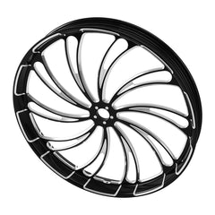 Custom Chrome 30×3.5" Black CNC Front Wheel Rim Hub &Single Disc Fit For Harley Touring Custom