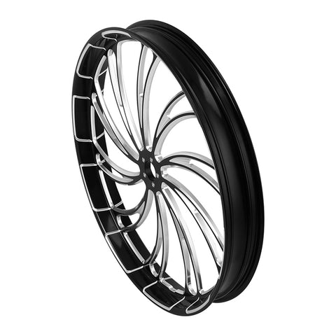 Custom Chrome 30×3.5" Black CNC Front Wheel Rim Hub &Single Disc Fit For Harley Touring Custom