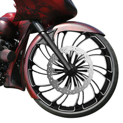 Custom Chrome 30×3.5" Black CNC Front Wheel Rim Hub &Single Disc Fit For Harley Touring Custom