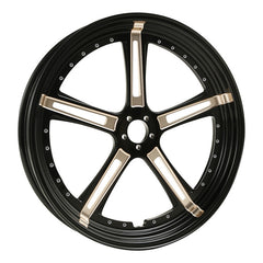 Custom Chrome  21×3.5" Black Billet CNC Front Wheel Rim 5 Spokes Fits For Harley Touring Custom