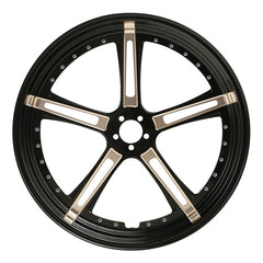Custom Chrome 23×3.5" Black Billet CNC Front Wheel Rim 5 Spokes Fits For Harley Touring Custom