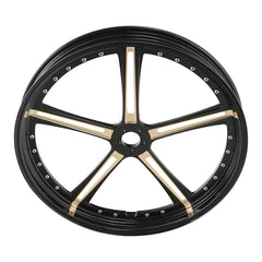 Custom Chrome 26×3.5" Black Billet CNC Front Wheel Rim 5 Spokes Fits For Harley Touring Custom