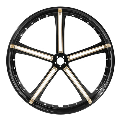 Custom Chrome 30×3.5" Black Billet CNC Front Wheel Rim 5 Spokes Fits For Harley Touring Custom