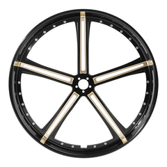 Custom Chrome 30×3.5" Black CNC Front Wheel Rim Hubs Single Disc Fit For Harley Touring Custom
