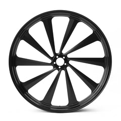 Custom Chrome 23"×3.5" CNC Black Billet Front Wheel Rim 10 Spoke Fit For Harley Touring Custom