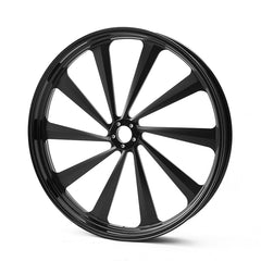 Custom Chrome 23"×3.5" CNC Black Billet Front Wheel Rim 10 Spoke Fit For Harley Touring Custom