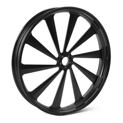 Custom Chrome 23"×3.5" CNC Black Billet Front Wheel Rim 10 Spoke Fit For Harley Touring Custom