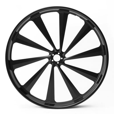 Custom Chrome 30"×3.5" CNC Black Billet Front Wheel Rim 10 Spoke Fit For Harley Touring Custom