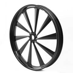 Custom Chrome 30"×3.5" CNC Black Billet Front Wheel Rim 10 Spoke Fit For Harley Touring Custom