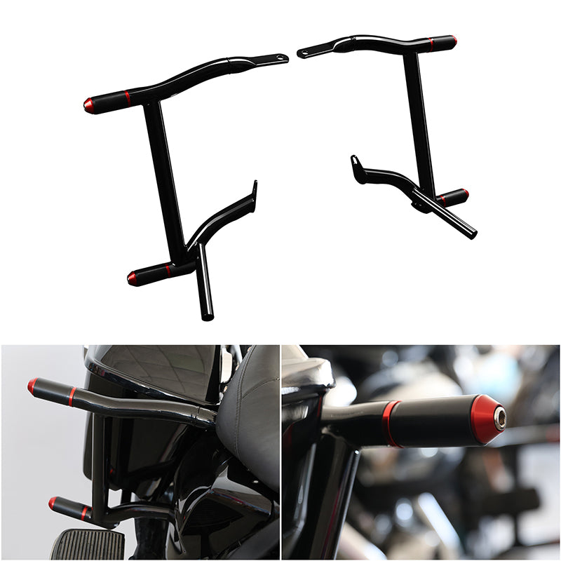 CUSTOM CHROME Rear Saddlebag Support Guards Rails Fit For Harley Touring '09-'23.5