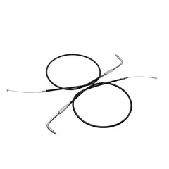 Custom Chrome 90cm Black Vinyl Throttle & Idle Cable Fit For Harley Sportster XL883 1200 98-14