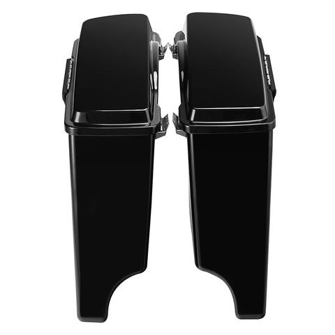 Custom Chrome Vivid Black 5" Stretched Hard Saddlebags Fit For Harley Touring '93-'13