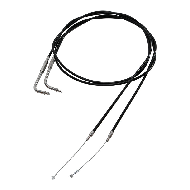 Custom Chrome 170cm Black Vinyl Throttle+Idle Cables Fit For Harley Sportster XL883 1200 02-14