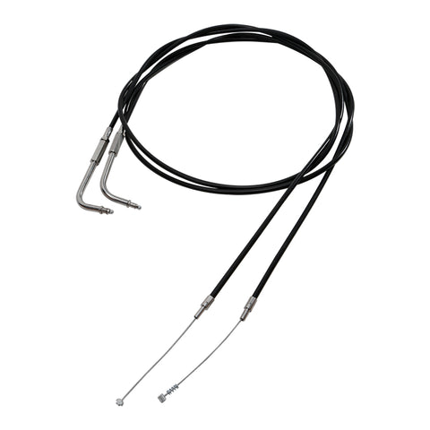 Custom Chrome 170cm Black Vinyl Throttle+Idle Cables Fit For Harley Sportster XL883 1200 02-14