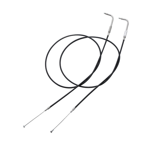 Custom Chrome 130cm Black Vinyl Throttle & Idle Cable Fit For Harley Sportster XL883/200 02-14