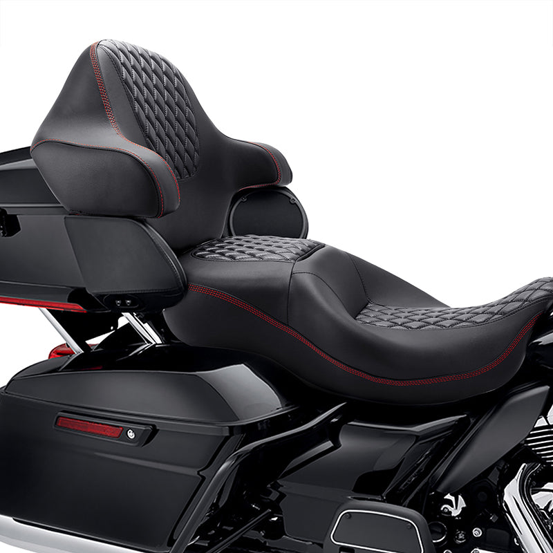 C.C. RIDER King Passenger Backrest King Touring Pack Trunk Backrest For Touring Road Glide Electra Glide Street Glide Road King, 2014-2025