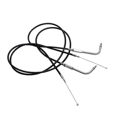 Custom Chrome 110cm Black Vinyl Throttle+Idle Cables Fit For Harley Sportster XL883 1200 02-14
