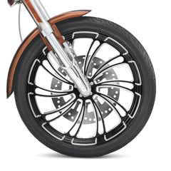 Custom Chrome 23×3.5" Black Billet CNC Front Wheel Rim 10 Spoke Fits For Harley Touring Custom