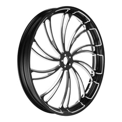 Custom Chrome 26×3.5" Black Billet CNC Front Wheel Rim 10 Spoke Fits For Harley Touring Custom