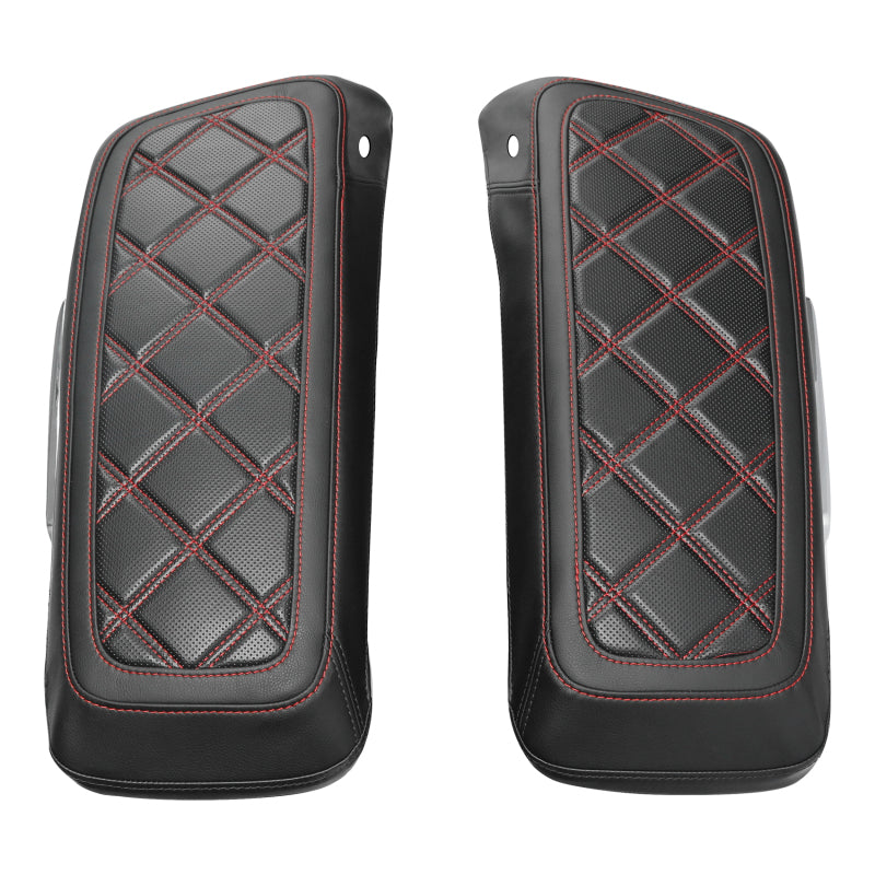C.C. RIDER Saddlebag Lid Covers Lattice Stitching Protect Saddlebags For Harley Touring Street Glide Road Glide 2014-2024