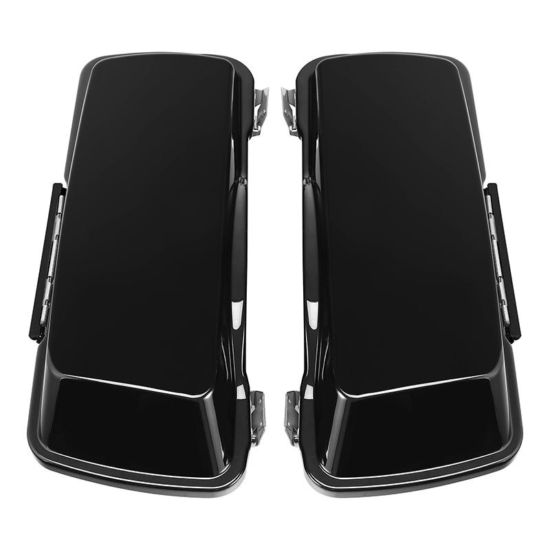 Custom Chrome Vivid Black 5" Stretched Hard Saddlebags Fit For Harley Touring '93-'13