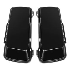 Custom Chrome Vivid Black 5" Stretched Hard Saddlebags Fit For Harley Touring '93-'13