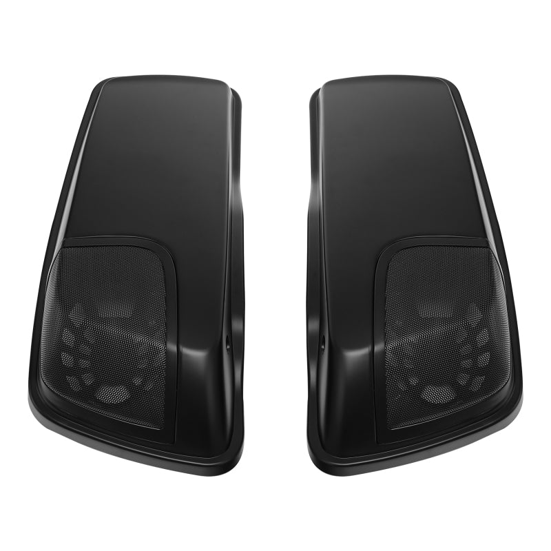 HR3 Black Denim CVO Saddlebag Lids With 5" x 7" Speaker Cutouts For Harley Touring 2014-2023