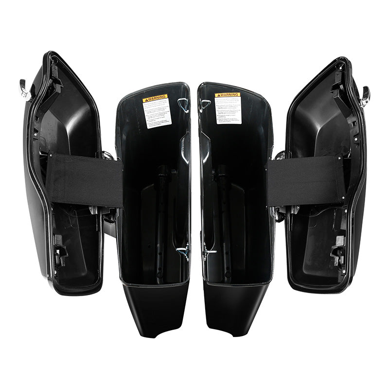 HR3 Vivid Black CVO Stretched Saddlebags For 14-23 Harley Touring