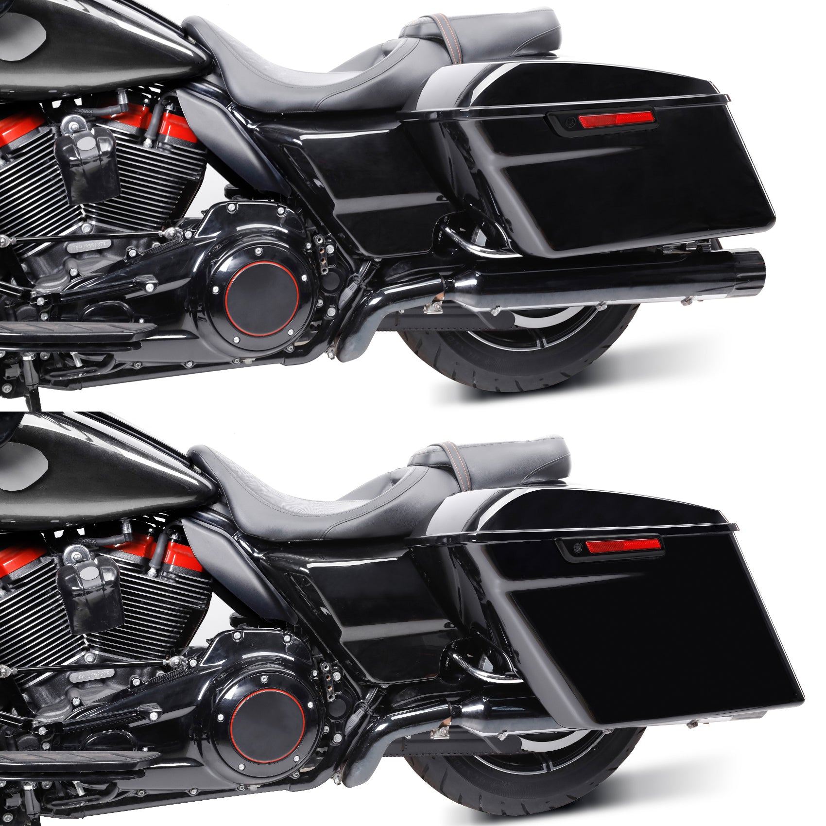 Custom Chrome Vivid Black Hard Saddlebags Fit For Harley Touring road glide road king '14-'24