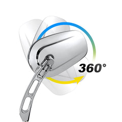 Custom Chrome 8mm Rearview Side Tapered Mirrors Slotted Stem Chrome Fit For Harley, 1982-2024