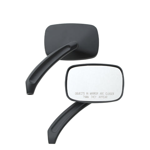 Custom Chrome Rectangular Billet Style Rearview Mirrors Black Fit For Harley Touring Sportster