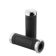 Custom Chrome Chrome+Black Rubber Cruiser Handlebar Grips Fit For Harley all models from 73-Up
