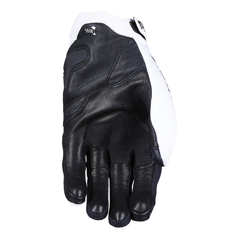 Five 5 Gloves 02 Street Stunt EVO2 Leather Men's Motorcycle S~XXXL Black & White