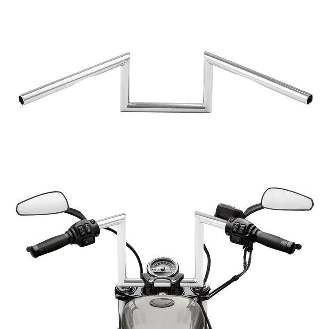 Jammer 1" Handlebar 8" Rise 60's Dimpled Narrow Z-Bar Chrome Fit For Harley 1"Clamp New