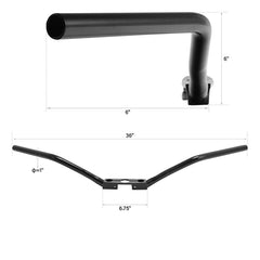 Jammer 1"Flathead Bar 6"Rise Handlebar Gloss Black Fit For Harley Springers Model Before 1982