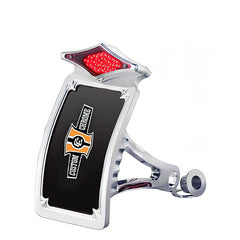 Custom Chrome Chrome LED Side Mount Taillight Frame Fit For Harley 5-speed Softail 1987-1999