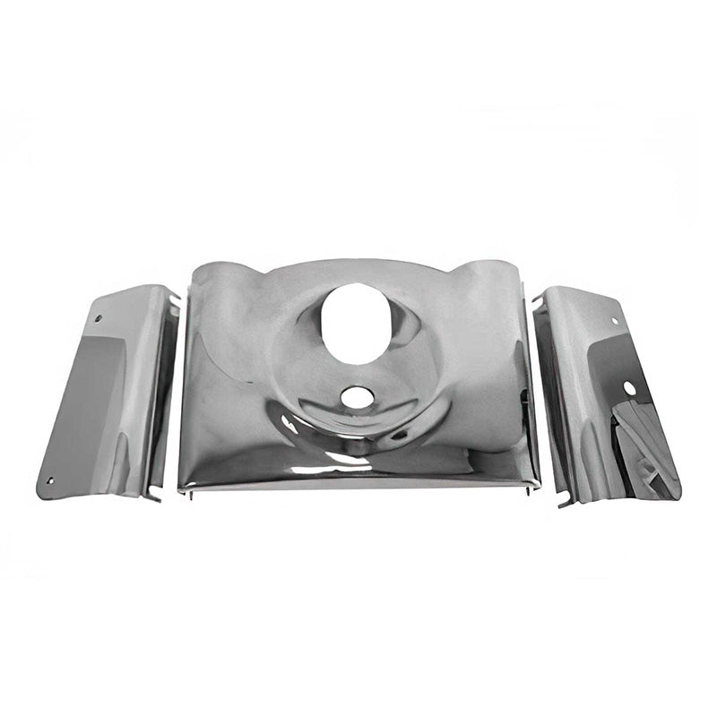 Custom Chrome Smooth 3-Piece Fork Tins Covers Kit Chrome Black Fit For Harley Softail FLST 2000-2015