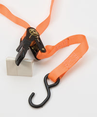 Custom Chrome 1" x 7.5' Pair Retractable Cargo Lashing Strap Tie Down Straps w/ S-Hooks Black