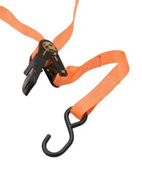 Custom Chrome 1" x 7.5' Pair Retractable Cargo Lashing Strap Tie Down Straps w/ S-Hooks Black
