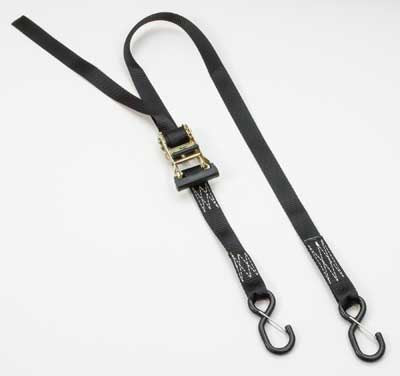 Custom Chrome 1" x 7.5' Pair Retractable Cargo Lashing Strap Tie Down Straps w/ S-Hooks Black