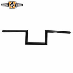 Jammer 1" Wide Z-Bar 6" Rise 60's Handlebar Gloss Black With Dimpled Fits For Harley 1" Clamp
