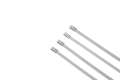 Custom Chrome 14" Stainless Steel Exhaust Strap Coated Metal Self-Locking Cable Zip Ties 4Pcs