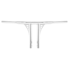 Santee 10" Rise 1.25" T-Bar Straight-Up Handlebar Chrome Gloss Black Fit For Harley 3.5 C to C Hole