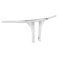 Santee 10" Rise 1.25" T-Bar Straight-Up Handlebar Chrome Gloss Black Fit For Harley 3.5 C to C Hole