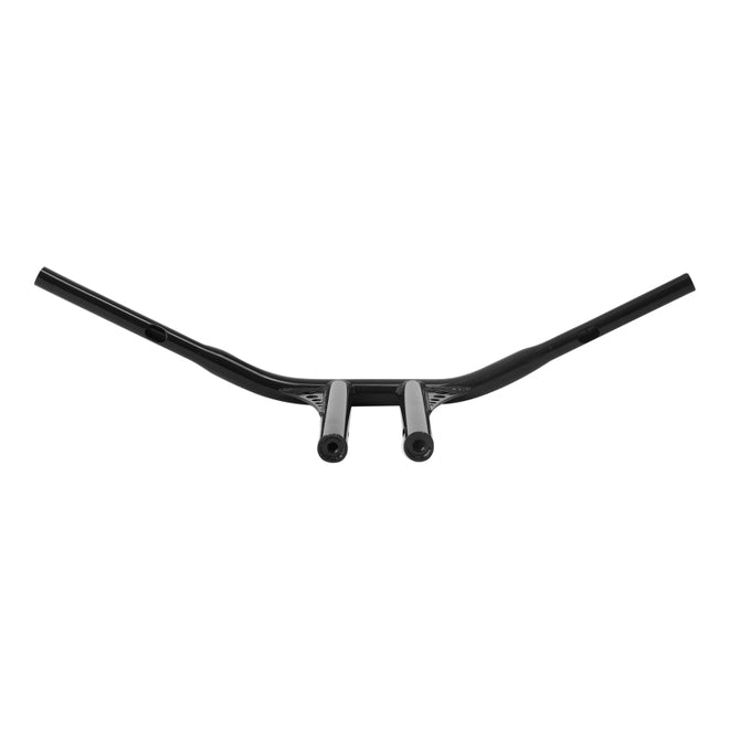 Santee 12" Rise 1.25" T-Bar Straight-Up Handlebar Chrome Gloss Black Fit For Harley 3.5 C to C Hole