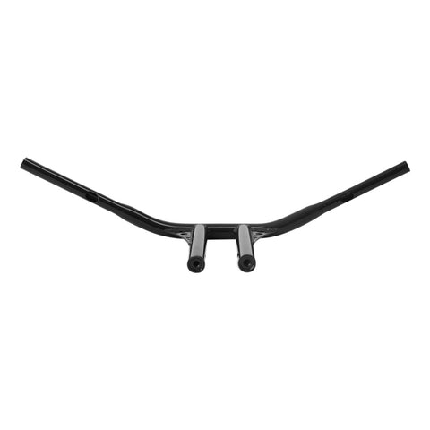 Santee 12" Rise 1.25" T-Bar Straight-Up Handlebar Chrome Gloss Black Fit For Harley 3.5 C to C Hole