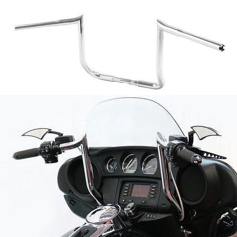 Santee 14" Rise Handlebar 1.25"Ape Hanger Bar Fit For Harley Touring FLHT 1982-up Gloss Black Chrome