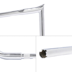Santee 17" Rise Handlebar 1.25"Ape Hanger Bar Fit For Harley Touring FLHT 1982-up Gloss Black Chrome
