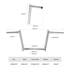Santee 1.25" Ape Hangers 14" Rise Handlebar Fits For Harley Softail Sportster XL Chrome Gloss Black