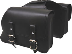 La Rosa Design Universal Motorcycle Throw Over Panniers Saddle Bag Set For Harley Black Brown Leather